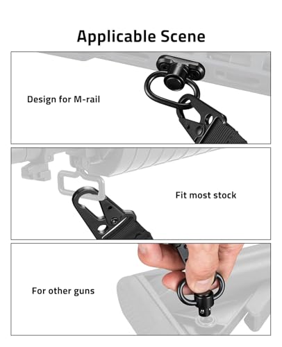 CVLIFE Rifle Sling Two Point Sling, Removable Pad 360° Swivels, Elastic - image 6