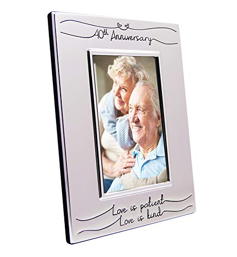 Haysom Interiors Beautiful Two Tone Silver Plated 40Th Anniversary 4" X 6" Picture Frame With Black Velvet | Unique And Thoughtful Gift Idea #TOP2