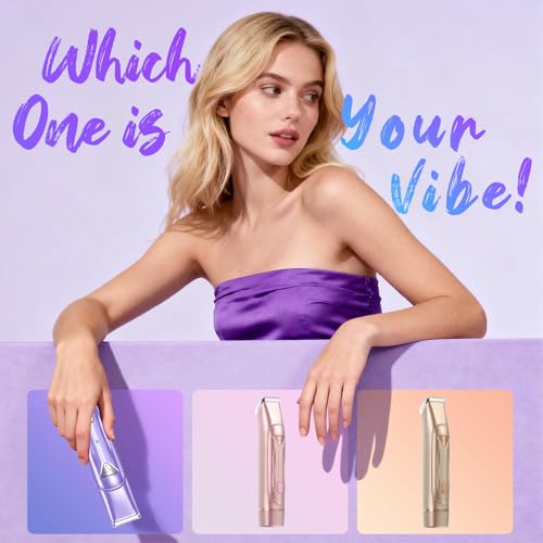 Bikini Trimmer for Women - IPX6 Waterproof Dual Head Shaver Women for Pubic Hair, Face, Legs, Underarms – Rechargeabl & Portable Cordless Shaver, Self Care Gifts for Women (Purple) — view 5