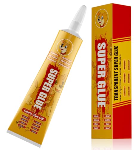 60g Fabric Glue,Permanent Clear Washable Clothing Glue for All Fabrics,Cotton,Flannel,Denim,Leather,Polyester,Doll Repair,24 Hours Dry and Waterproof.