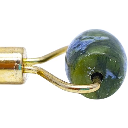 Rolo Massageador de Pele Facial Pedra Jades Verde para Anti Estresse e Anti Rugas