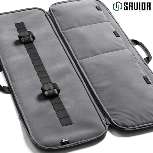 Savior Equipment Specialist Single Long Gun Bag Tactical Padded Soft Case w/Padded Handle Carrier, Adjustable Sling, Dual Lockable Zipper, 46 Inch Gray