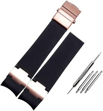 22x20mm DIVER and MARINE Waterproof Silicone Rubber watchband Wrist Watch Band Belt For Ulysse Nardin Man strap tools