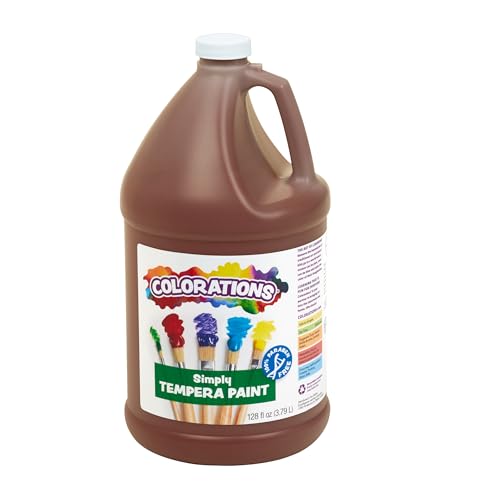 Colorations Paraben-Free Tempera Paint for Kids - 1 Gallon Vibrant Brown. Non-Toxic and Made in the USA Classroom Must Haves Bulk Arts and Crafts Supplies