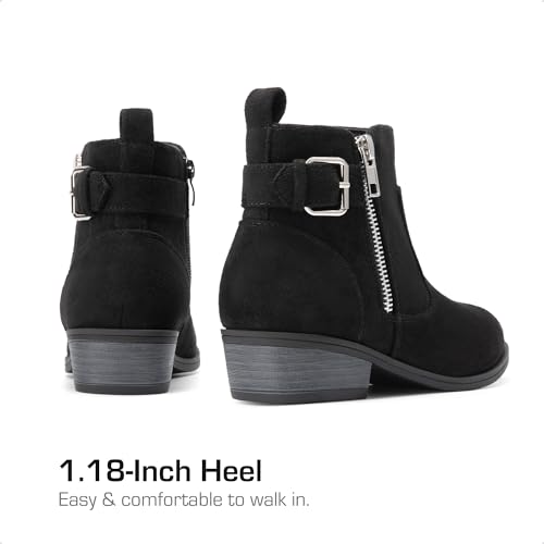 DREAM PAIRS Girls Boots Low Heel Side Zipper Ankle Booties Little Kid/Big Kid3