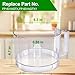 7-Cup Food Processor Work Bowl Compatible with Cuisinart DLC-10 Series（2tabs ONLY）,DFP-7JBS（2tabs）,Replace#: FP-631AGTX,FP-631AGTX1,Note: This is a replacement for the one with 2 tabs on the rim ONLY
