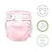 Amazing Baby Hybrid Cloth Diaper Cover/Swim Diaper, Med, Sz 3 (12-25 lbs), Use Boosties Disposable or Reusable Inserts, Pastel Pink, SmartNappy Set: Cover + Tri-Fold + Booster Pad