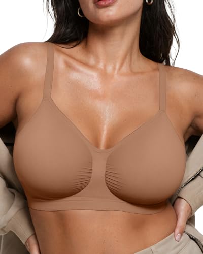 OEAK Bralettes for Women with Support Comfortable Wireless Bras Seamless Bralette No Underwire Bra Cute Everyday Tshirt Bras Sienna XXL