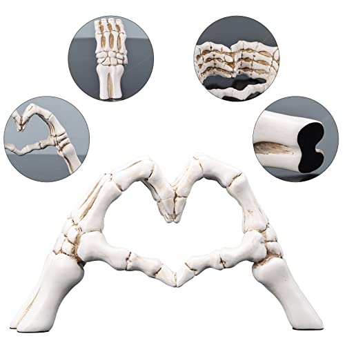 Estatua de Mano Blanca con Gestos en Forma de Corazón de Resina miniatura 3