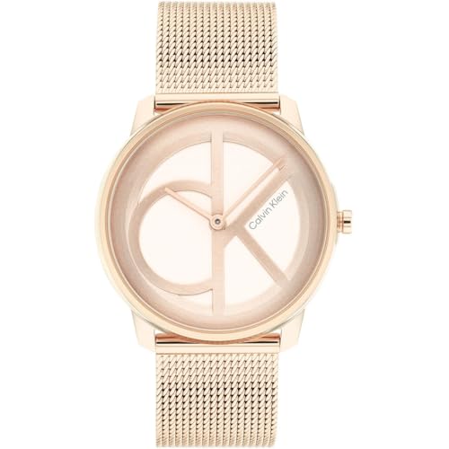 Calvin Klein Reloj Analógico de Cuarzo para Hombre y Mujer Colleción Iconic Disponible con Pulsera de Acero Inoxidable en Enlace o en M