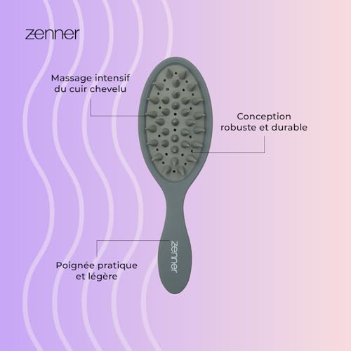 Zenner Curling Brush - Hair Brush for Gentle Detangling & Effective Head Massage - For Wavy & Curly Hair