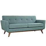 Modway Engage Mid-Century Modern Upholstered Fabric Loveseat In Laguna