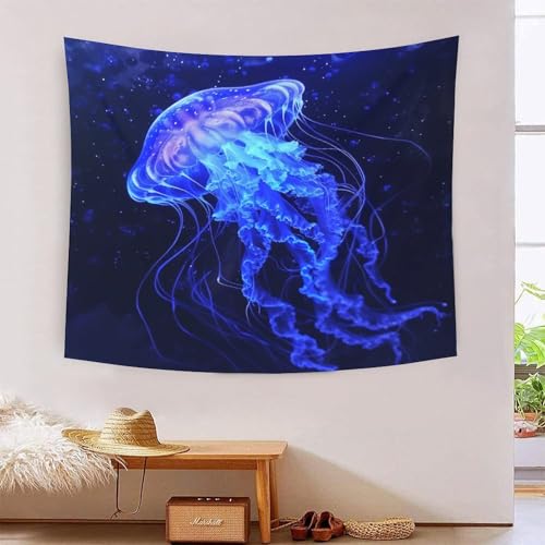 Tapisserie murale 3D poisson Jelly drapé de lit et nappe en tissu pour salon et chambre