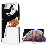 SDTLMNW Kompatibel mit iPhone 7/8/SE2/SE3, Brieftaschen-Schutzhülle mit Kartenhalter, Karate-Highkick-Icon-Drucke, Klappetui, Leder, stoßfest, Schwarz