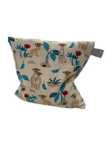 Cojín de huesos de cereza con funda exterior intercambiable (D3: 19 x 19 cm).