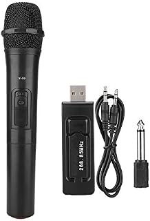 Wireless Dynamic Microphone Handheld Mic,Cordless Microphone with VHF USB Transmitter Receiver for House