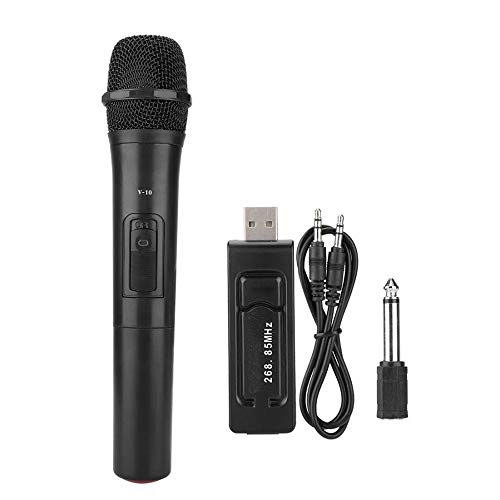 Wireless Dynamic Microphone Handheld Mic,Cordless Microphone with VHF USB Transmitter Receiver for House