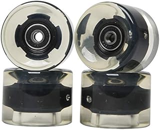 FREEDARE Skateboard Wheels with Bearings 60mm Longboard Wheels (Clear Black,Set of 4)