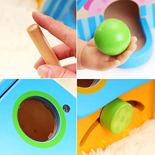 Hammering Pounding Toys Wooden Educational Toy, Pound and Tap Room Toddler Toys Gift for 2 Year Old Girls Boys - Thumbnail 4