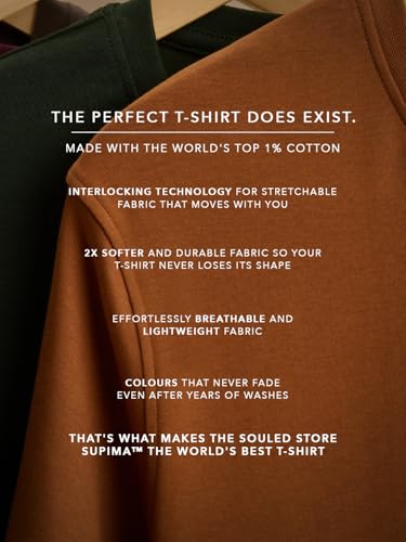 Image of The Souled Store Supima: Men and Boys Short Sleeves Round Neck Solid Premium Basic Casual Lightweight Easy to Style Everyday Streetwear Trendy Supima T-Shirt
