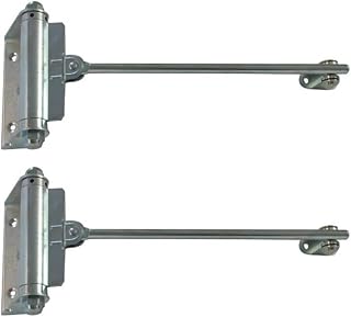 Türfeder für Türgewicht bis 40 kg - Torschließer Stahl verzinkt - Türschließer Innentür Stangentürschließer mit Feder - Automatik Feder-Schließer silber für Gartentor & Zimmertüre (2 Stück)