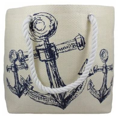 Strandtasche Shopper Anker 48 x 35 x 14 cm Beach Bag Shoppertasche Tasche Maritim See Meer Deko GCG G1 Cover