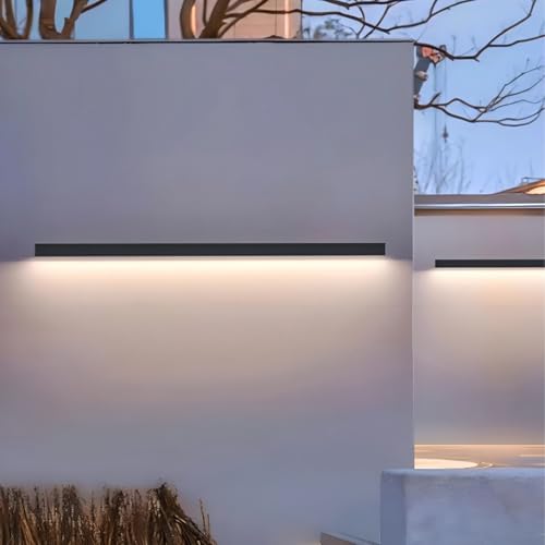 Applique murale extérieure LED noire 60cm IP65 design moderne étanche