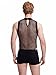 WDIRARA Men's Fishnet Mesh Mock Neck Tank Tops Sleeveless Tee Tops Bodysuit Black S