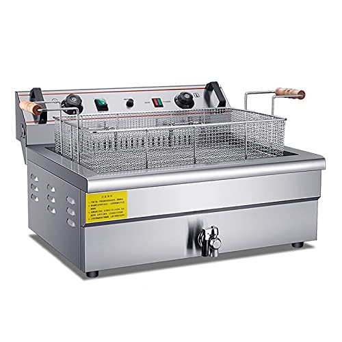 Elektrische Fritteuse mit Großer Kapazität, Abfluss, Temperaturregelung Und Temperaturbegrenzer, Handelsfritteuse…