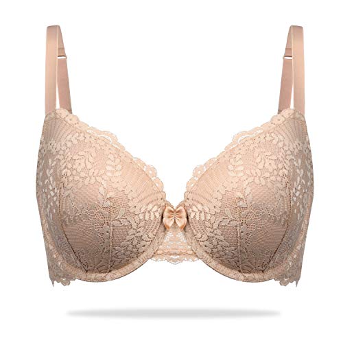 Wingslove Damen Push Up Lace BH Bügel Volle Abdeckung Plus Size BH Lift Up Cover