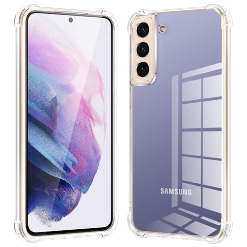 Clear Case for Samsung Galaxy S21 6.2-Inch, Airbag Corners Shockproof Bumper Protective Phone Cover Non-Yellowing, Anti-Scratch Transparent Case for Galaxy S21 5G