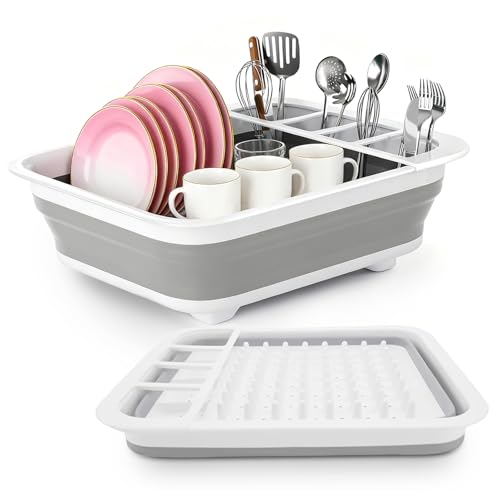 indigywve Collapsible Dish Drying Rack Portable Dish Rack for Kitchen RV Campers Travel Trailer - Space Saving Kitchen Storage Tray, Send Goods from Local Warehouse