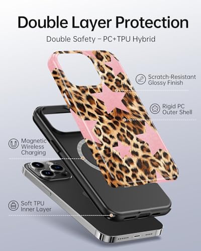 Coque iPhone 13 Pro léopard compatible MagSafe et résistante aux chocs
