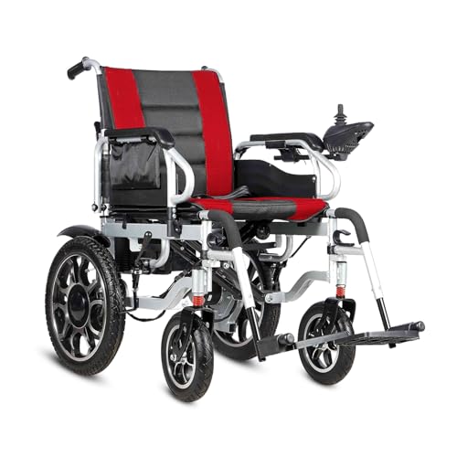 Image of Everactiv EcoLite Electric Wheelchair | 250W Brush Motor | Intelligent 360 degree Control | 24V12AH /20AH Battery | 110 kg Weight Bearing Capacity (Red & Black)