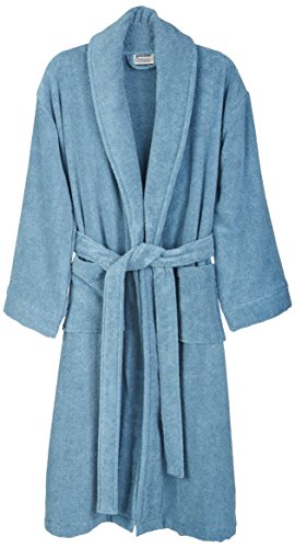 Amazon Brand – Pinzon Unisex Terry Bathrobe 100% Cotton, Marine, Large / X-Large #TOP2