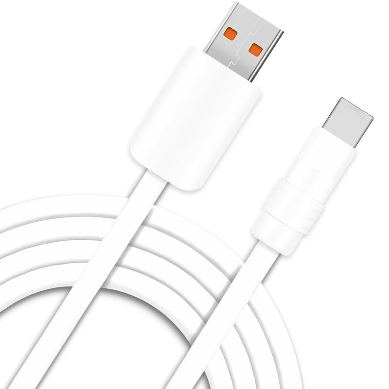 Chubby 2.0 Durable Fast Charging Cable USB Type-C Cables Ultra-Thick Silicone Cord USB-C to USB A Cable for Cell Phones, Android Devices and More, White+White, USB-A to Type-C, 9.8 FT