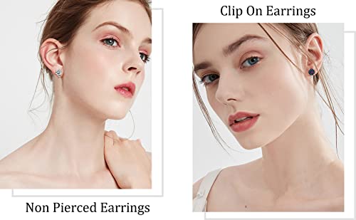 Sailimue Clip On Earrings For Women Girls Sparkly Cubic Zirconia Earrings Moonstone Earrings Pearl Clip On Earrings Hypoallergenic Non Pierced Clip On Earrings Set #TOP3