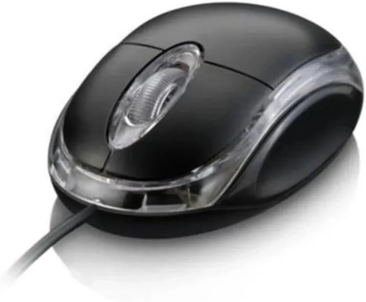 Mouse USB Premium Preto – Design Moderno, Rolagem Suave, Cabo 110cm – Compatível com Windows 7, 8, 10, PC, Notebook, Desktop, Home Office, Escritório