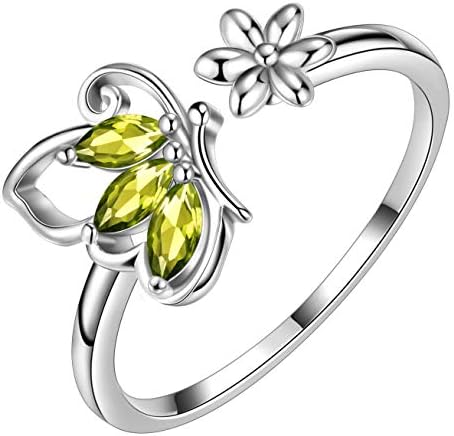 Aurora Tears 925 Sterling Sliver Butterfly Necklace Earrings Rings Birthstone Jewellery Set Pendant Dating Pendant Gifts for Women and Girls