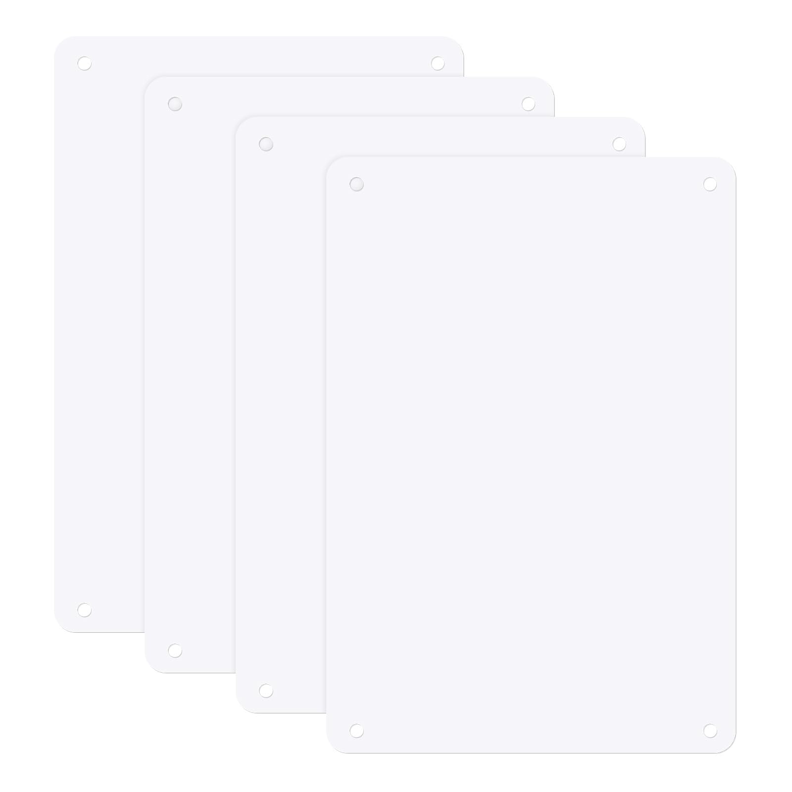 M METERXITY 4-Pack Blank Metal Signs 7x10 Inch Aluminum for Garden, White