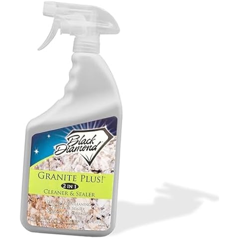 Black Diamond Stoneworks GRANITE PLUS! 2 in 1 Cleaner & Sealer for Granite, Marble, Travertine, Limestone, Ready to Use! 32 Fl Oz Cover