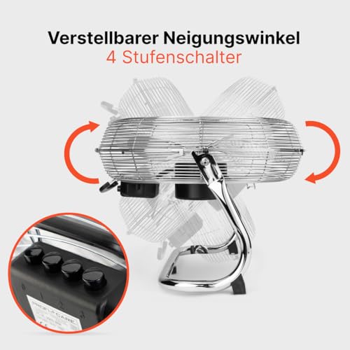 Ventilateur de sol chrome Proficare PC VL 3066 WM robuste - 3