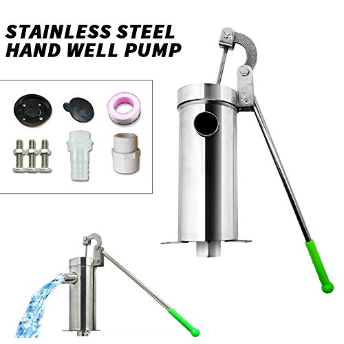 TBvechi Suction Pump Stainless Steel Manual Water Jet Pump Domestic Well Hand Shake Suction Pump Groundwater for Home Garden Yard