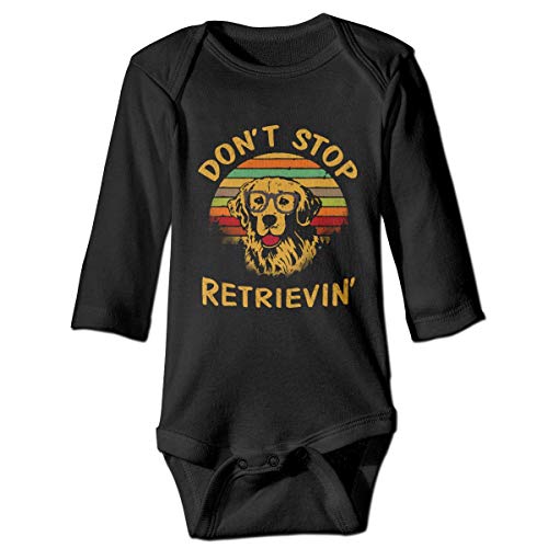 Image of Don't Stop Retrieving Golden Retriever Themed Baby Onesie Unisex Romper Playsuit