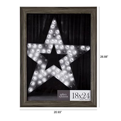 Gallery Solutions Wood Wall Mount Large Poster Picture Frame, 18" X 24", Gray #TOP4