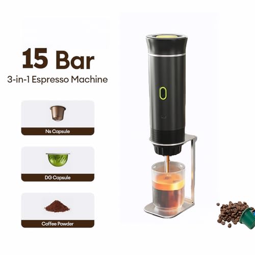 Portable Espresso Coffee Machine, Capsule Coffee Maker with Self-Heating 3 in 1 Camping Coffee Machines Compatible with Big/Small Capsule, Coffee Powder for Camping, Travel, Office & Home Use, Hiking - Image 7