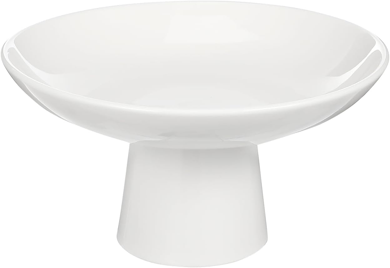 balacoo Footed Fruit Bowl 6.69 Inch Ceramic Pedestal Bowl Decorative Serving Tray for Snacks Fruits and Desserts Stable Base Centerpiece for Kitchen Dining Table and Home Decor