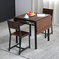 Amazon｜OSJ ダイニングセット 3点 2人用 折りたたみ 伸縮テーブル