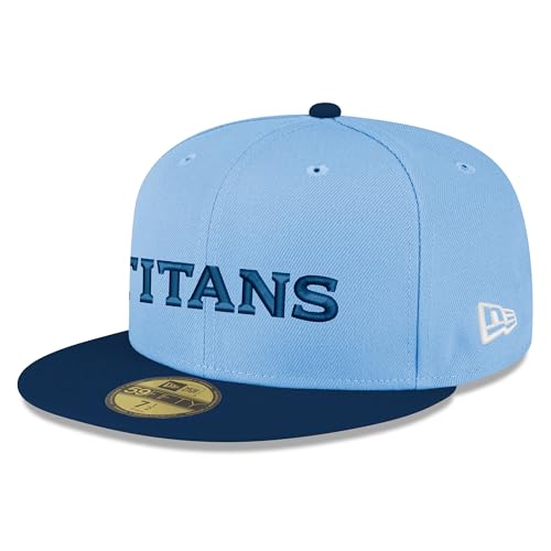New Era Men's Light Blue/Navy Tennessee Titans Wordmark 59FIFTY Fitted Hat