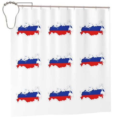 Rideau de douche design carte russe en polyester avec œillets - 2